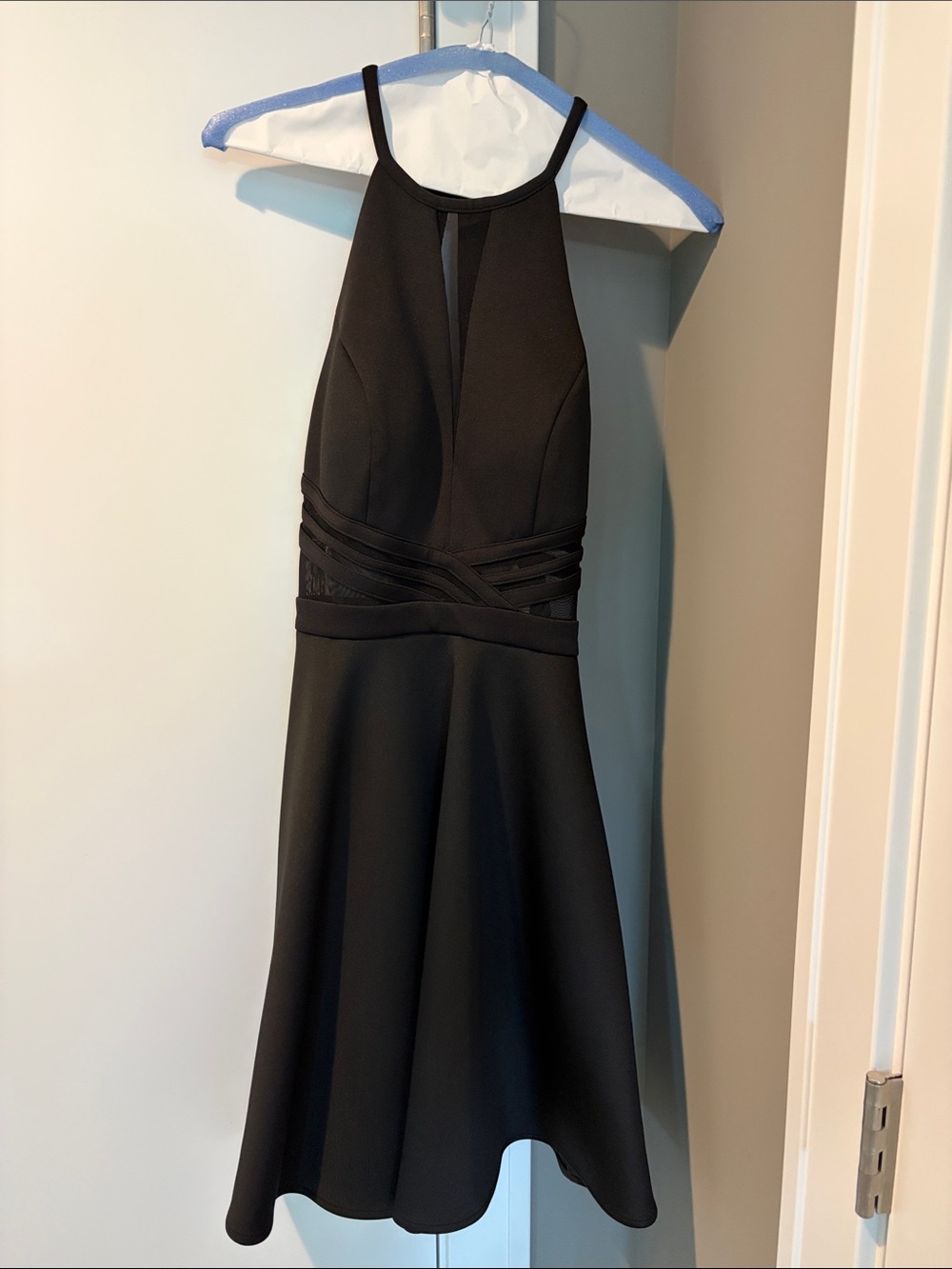 Morgan & Co. Black Halter Fit-and-Flare Mini Dress